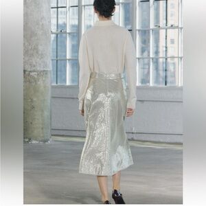 Zara Champaign gold midi skirt. M